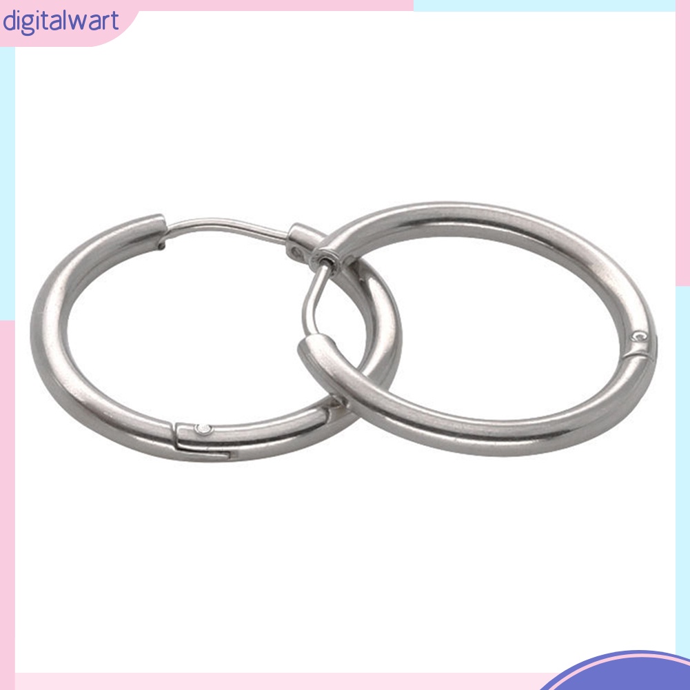 Cặp khuyên tai tròn thép không gỉ đơn giản cá tính dành cho nam và nữ