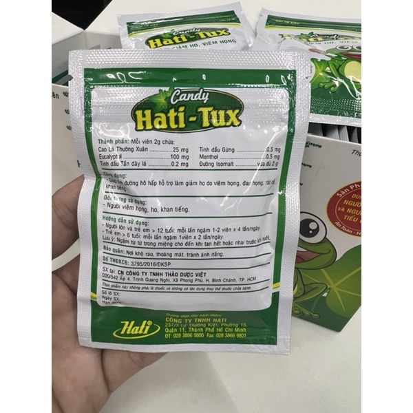 Kẹo ngậm Hati-Tux giảm đau họng - Gói 10 viên