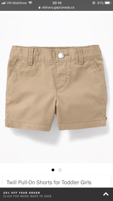 Quần short bé gái Old Navy xuất xịn.