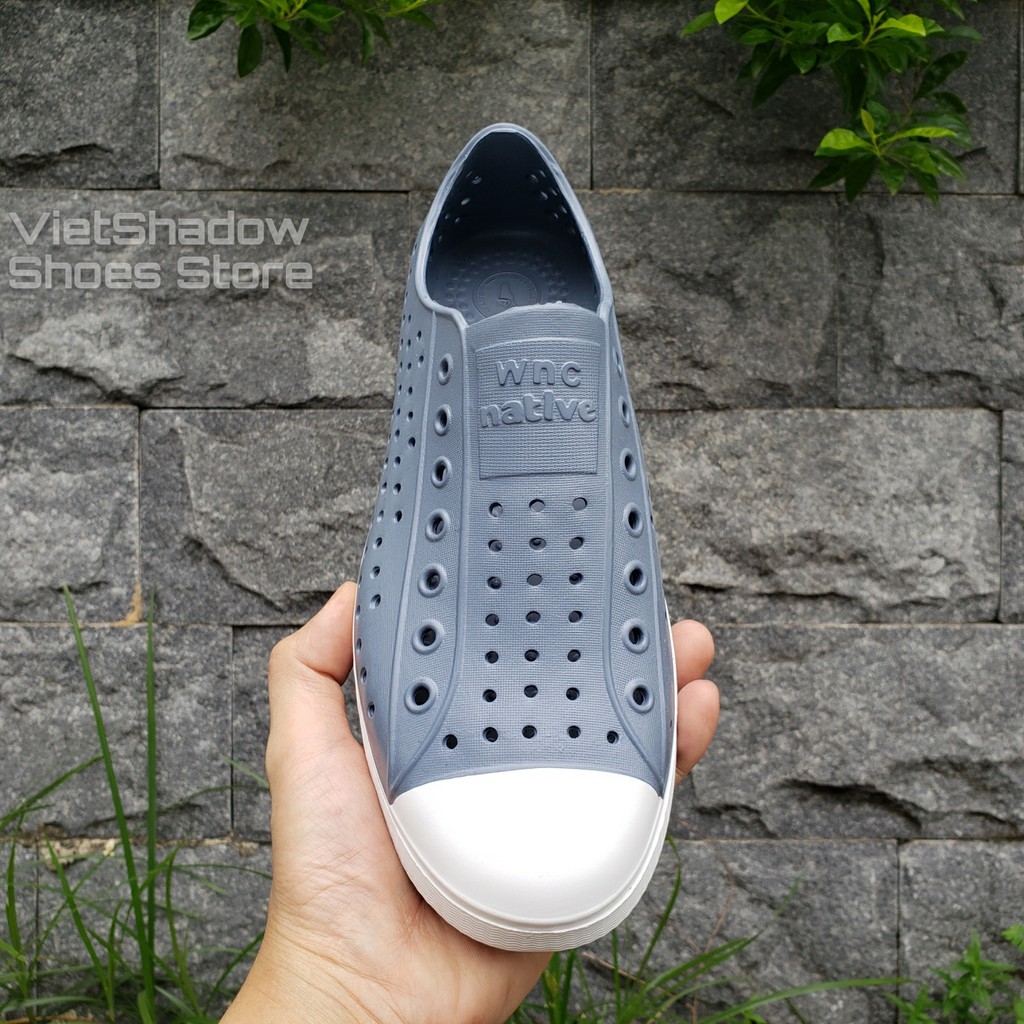 Giày nhựa đi mưa nam nữ - chất nhựa xốp siêu nhẹ, không thấm nước - Màu xám đậm