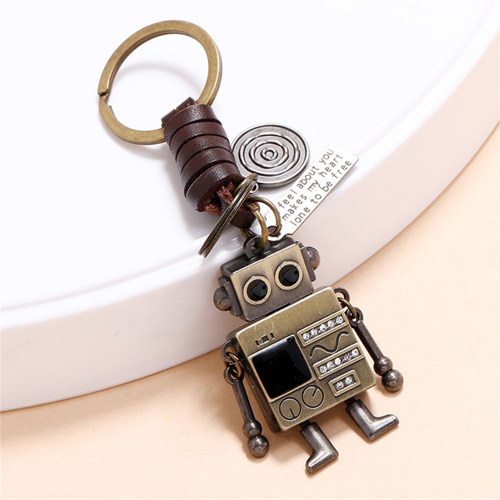 Móc khóa hình robot bằng hợp kim phong cách cổ điển