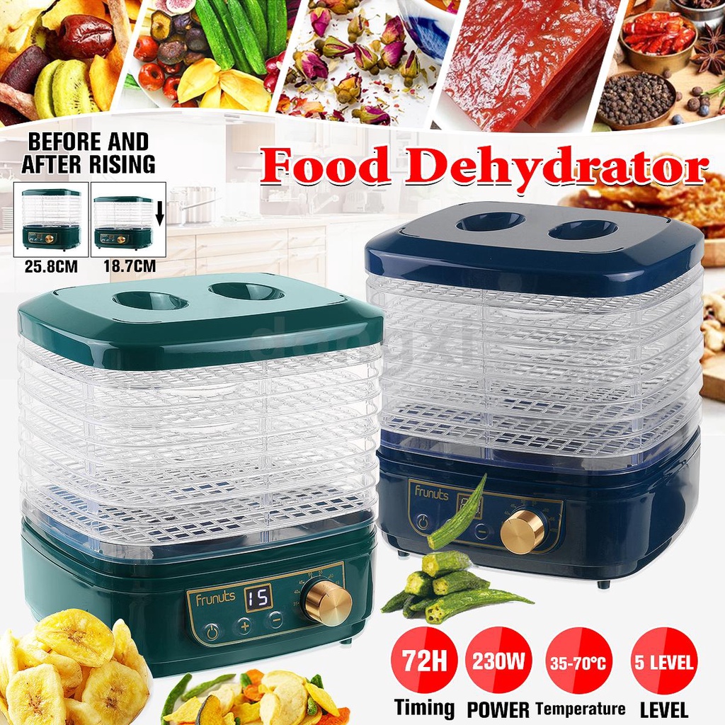 Máy sấy khô thực phẩm 5 ngăn màu xanh lá / xanh dương