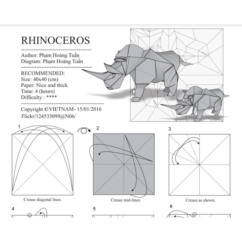 [E-book] Rhinoceros Diagram - Hướng dẫn xếp hình