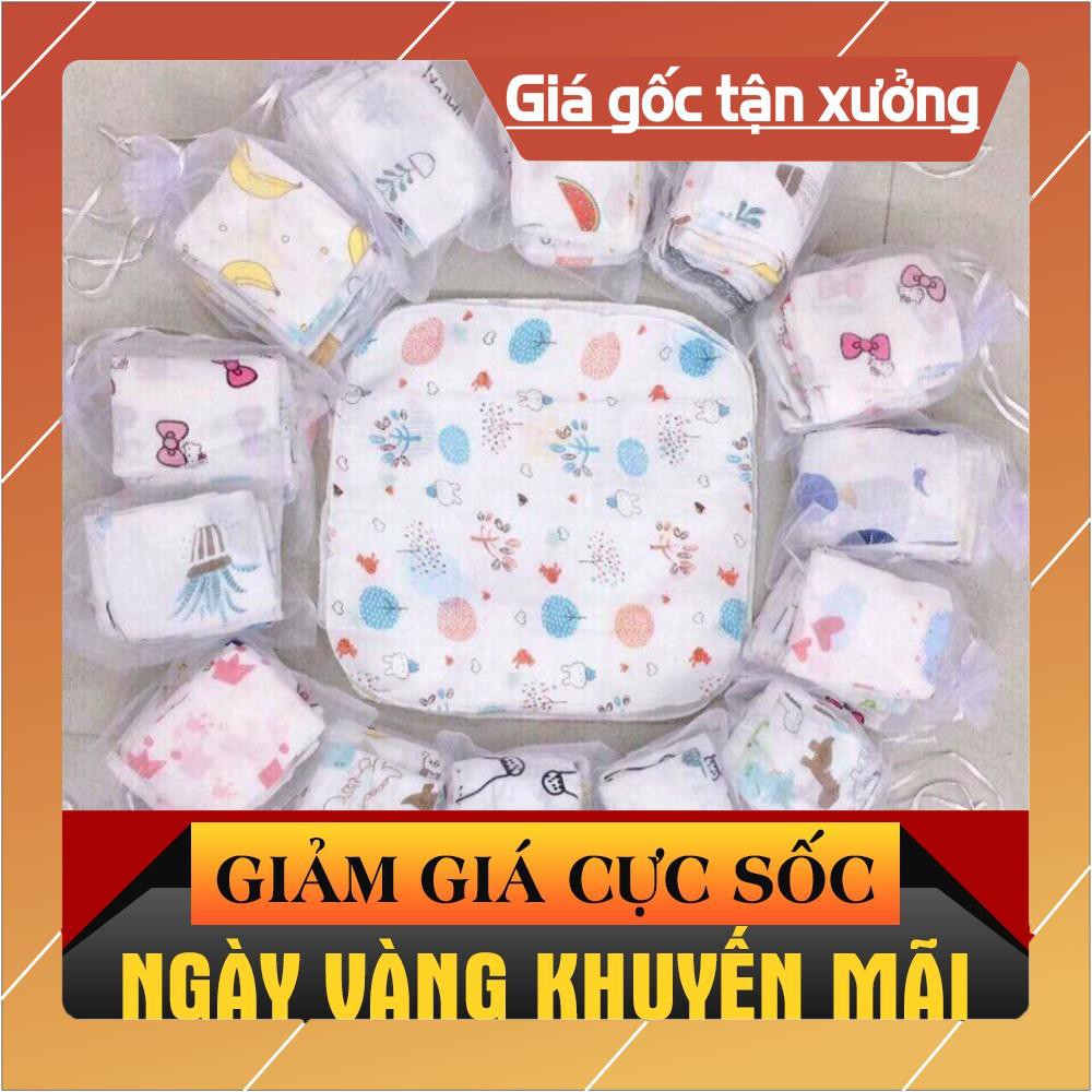 Set  túi lưới  10 khăn xô sữa aden 29*29cm hàng cao cấp