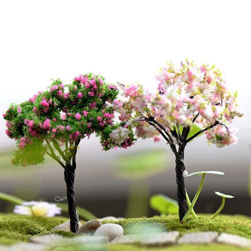 Mô hình Cây có hoa (hoa Anh Đào, hoa cam, hoa hồng) - Phụ kiện trang trí tiểu cảnh
