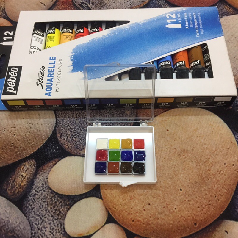 [Michi Art Store] [Quà tặng] Màu nước Pebeo Watercolour 12 màu