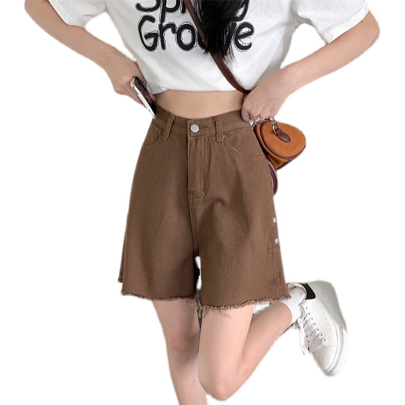 Quần Short Jean Lưng Cao Plus Size Cho Nữ