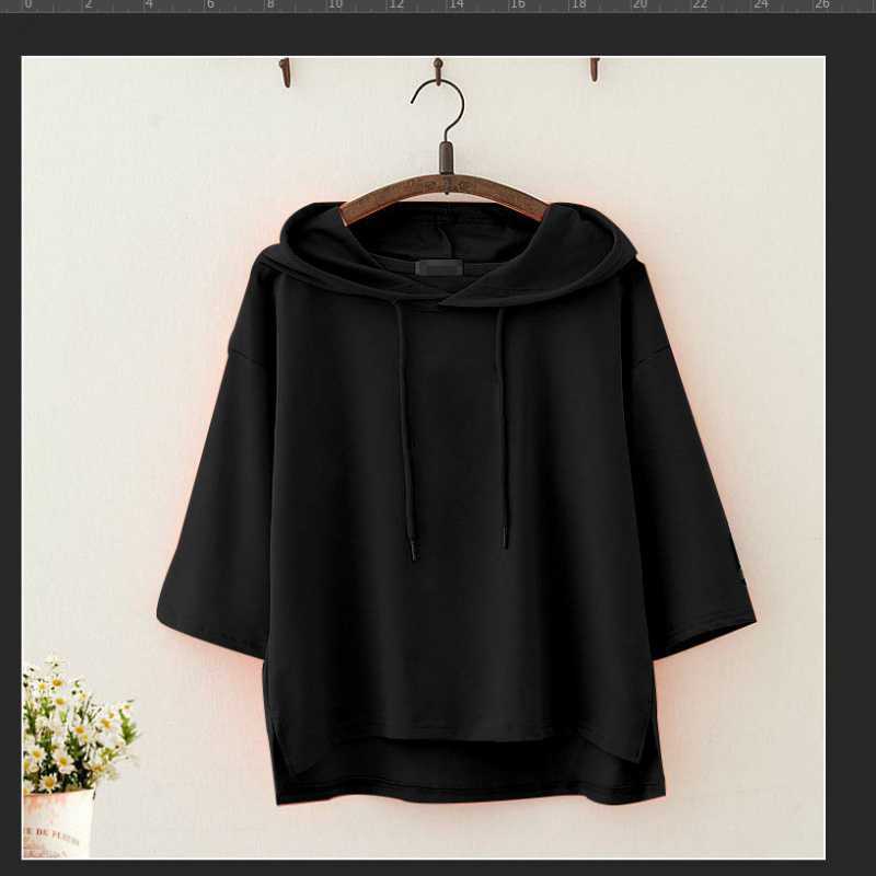 Áo Thun Có Nón Tay Ngắn Thời Trang Nữ