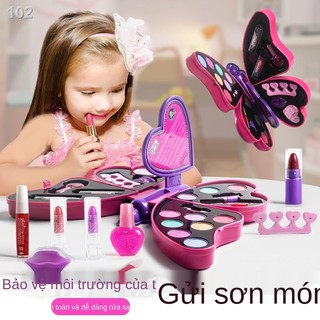 Mỹ phẩm không độc hại Barbie, đồ chơi gia đình, bé gái, hộp trang điểm trẻ emW