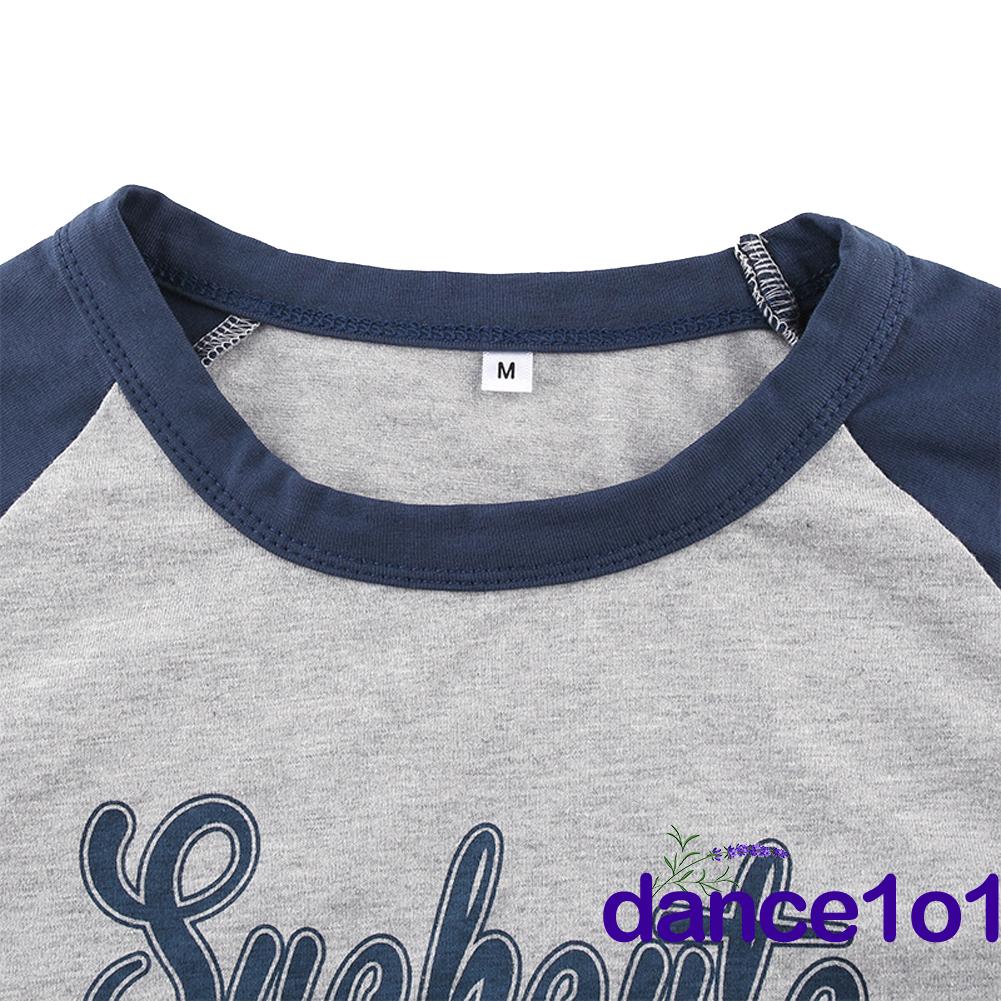 Áo Thun Croptop Cổ Tròn Phối Màu In Chữ Thời Trang Cho Nữ