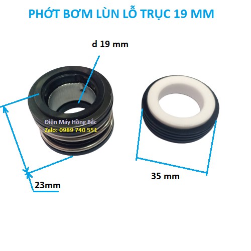 Phớt bơm nước lò xo lùn trục 19mm