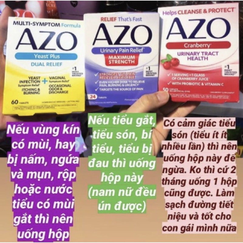 Bill mỹ_có sẵn viên uống azo unlinary pain relief xanh 24 viên - ảnh sản phẩm 4