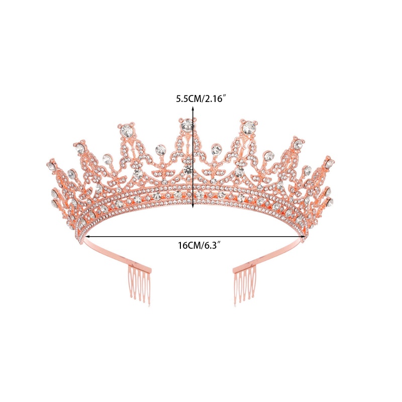 Cài Tóc Hình Vương Miện Đính Pha Lê Cho Cô Dâu