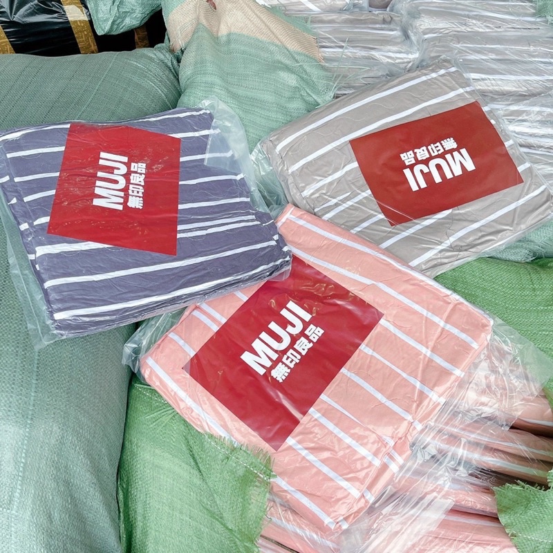 Chăn hè Muji kẻ sọc cotton xuất Nhật