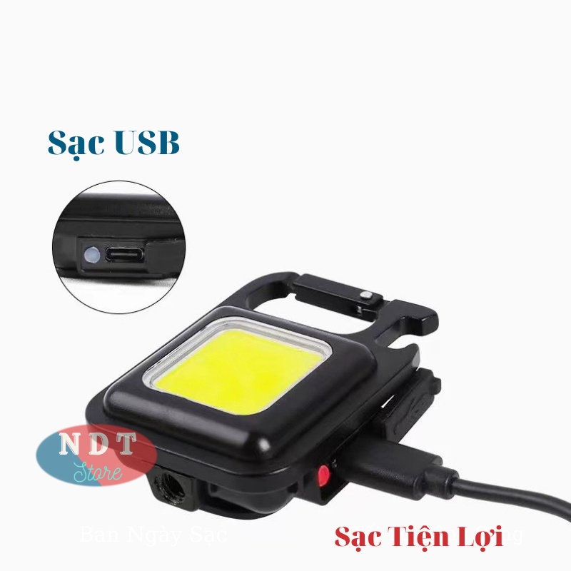 Đèn LED COB Mini Có Móc Khoá Đa Năng Siêu Sáng Siêu Bền Sạc USB Tiện Dụng Chống Nước