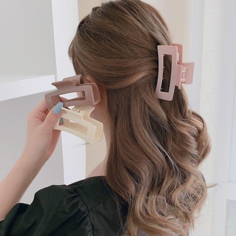 Kẹp tóc acrylic chữ nhật phong cách Hàn Quốc