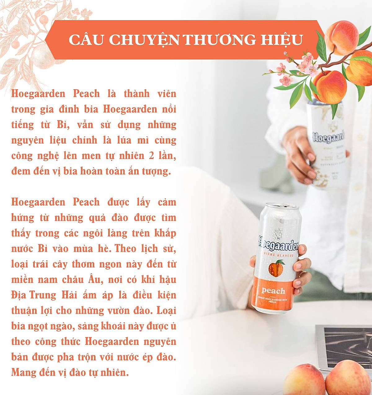 Bia Bỉ Hoegaarden Peach Thùng 12 Lon  Chính Hiệu - Hương Vị Đào / Lốc 6 lon Bia Bỉ Hoegaarden đào 500ml