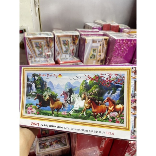 Tranh Đính Đá-Tranh Thêu Mã Đáo Thành Công Lv571,Lv572,Lv573,Lv3529,Lv3530,Lv3531