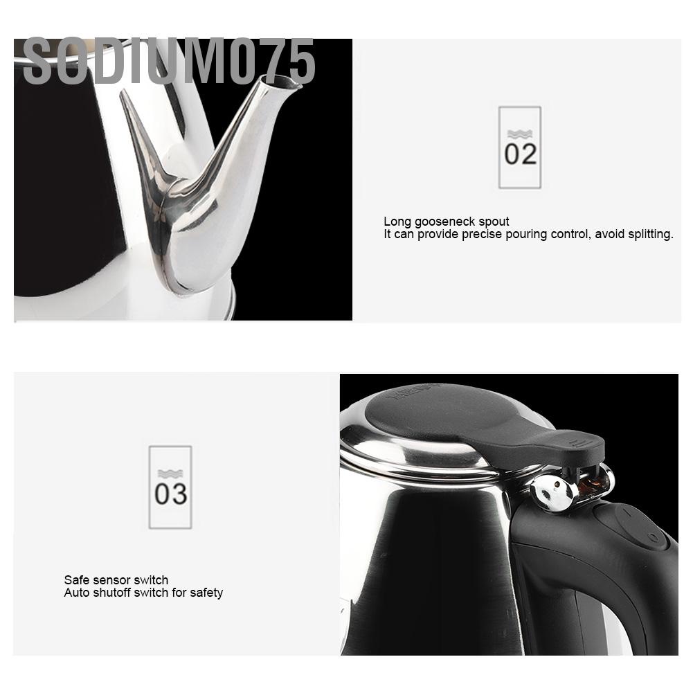 Có thể bán buôn Ấm Đun Nước Siêu Tốc Bằng Thép Không Gỉ 1.2L sodium075 Hàng giao ngay