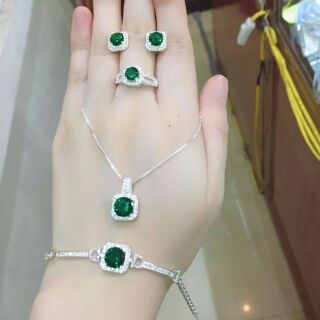 Bộ bạc đá vuông