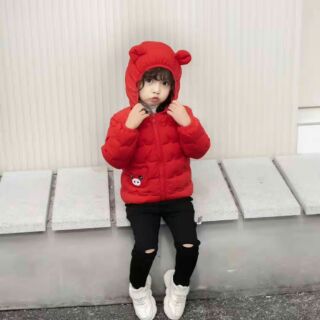 Áo phao tai gấu mặt cười