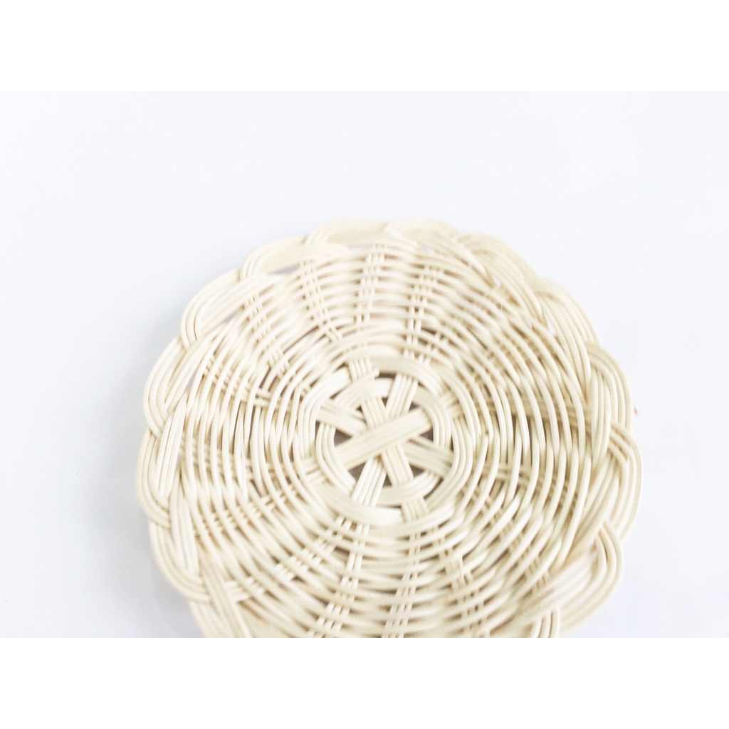 Dĩa mây tự nhiên đĩa mây đan cánh sen đựng đồ ăn, lót ly hoặc decor trang trí (12cm / 18cm / 25cm)