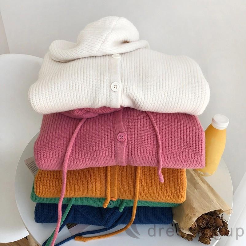 Áo khoác Cardigan bằng vải dệt kim màu sắc thời trang trẻ trung cho nữ
