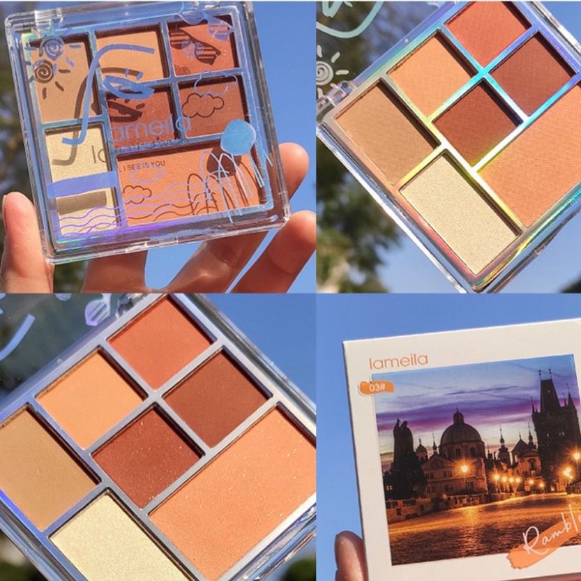 Phấn Mắt 7 Ô Nội Địa Trung Chính Hãng Lameila Thành Phố Biển Trời 5082 EYESHADOW LPM4