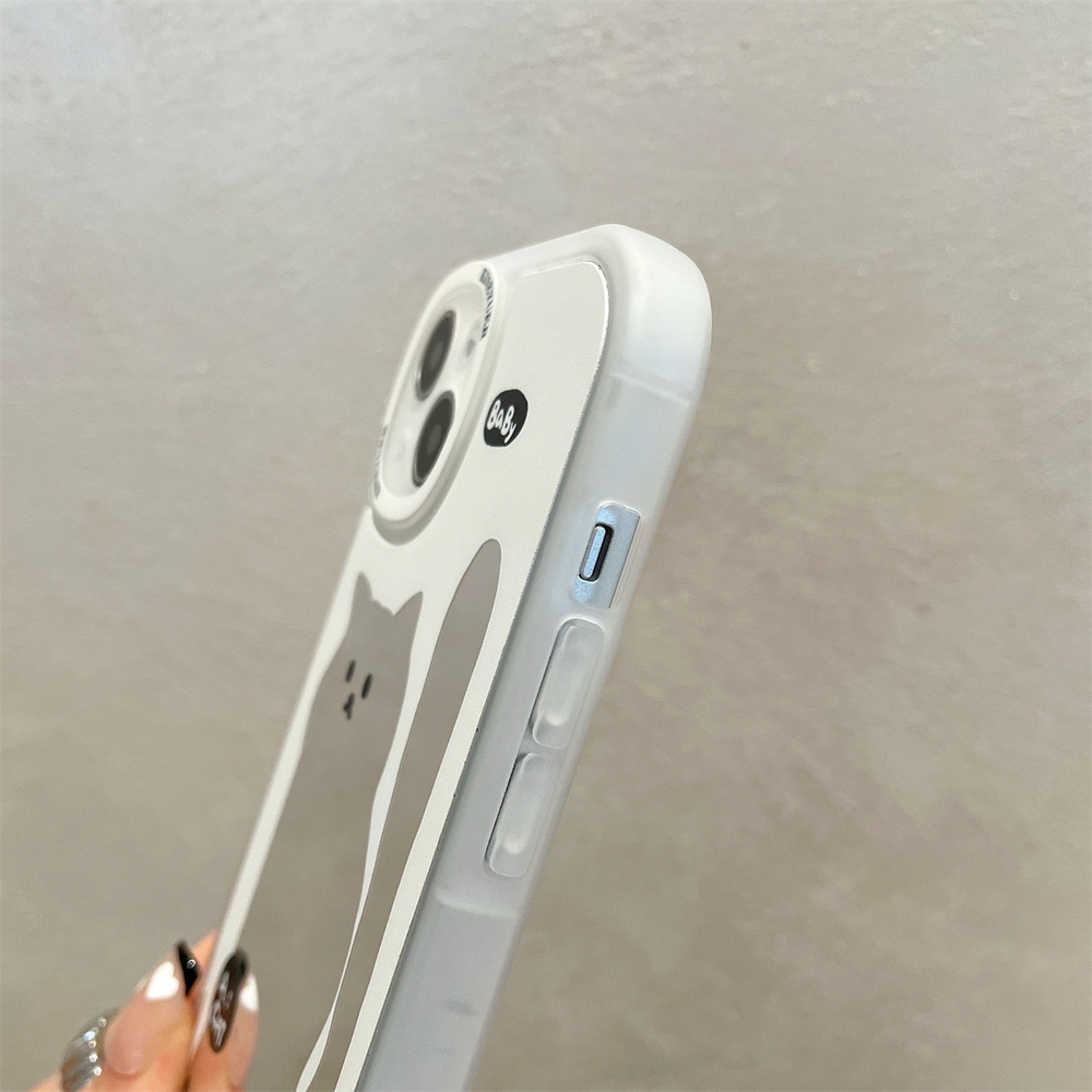 Ốp Điện Thoại Gương Mèo Dễ Thương INS Cho Iphone 11 15 14 Pro Max 12 13 Promax X XS XR 7 8 Plus Ống Kính Kim Loại Chống Rơi Vỏ Điện Thoại Mềm