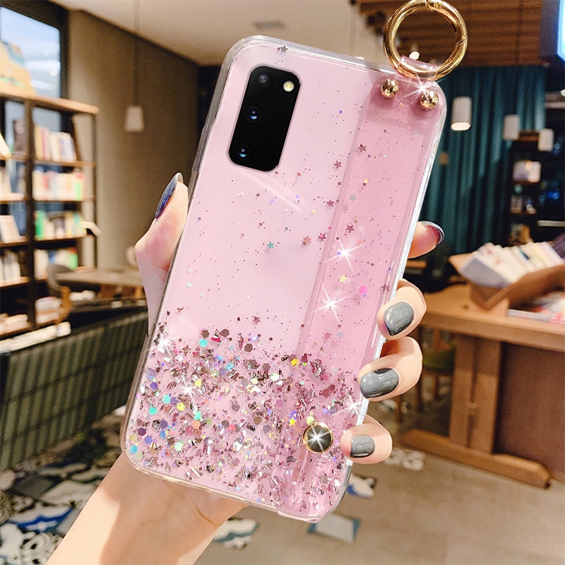 Ốp Điện Thoại Silicone Mềm Có Quai Đeo Tay Cho Samsung Galaxy S22 S21 S20 FE S10 Note 20 Ultra 10 S20 Plus