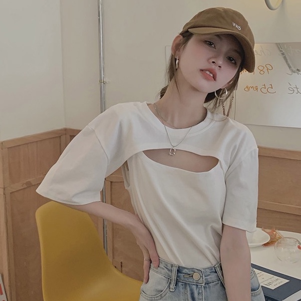 Áo Thun NgắN Tay MàU Trơn ThiếT Kế MớI Xinh XắN