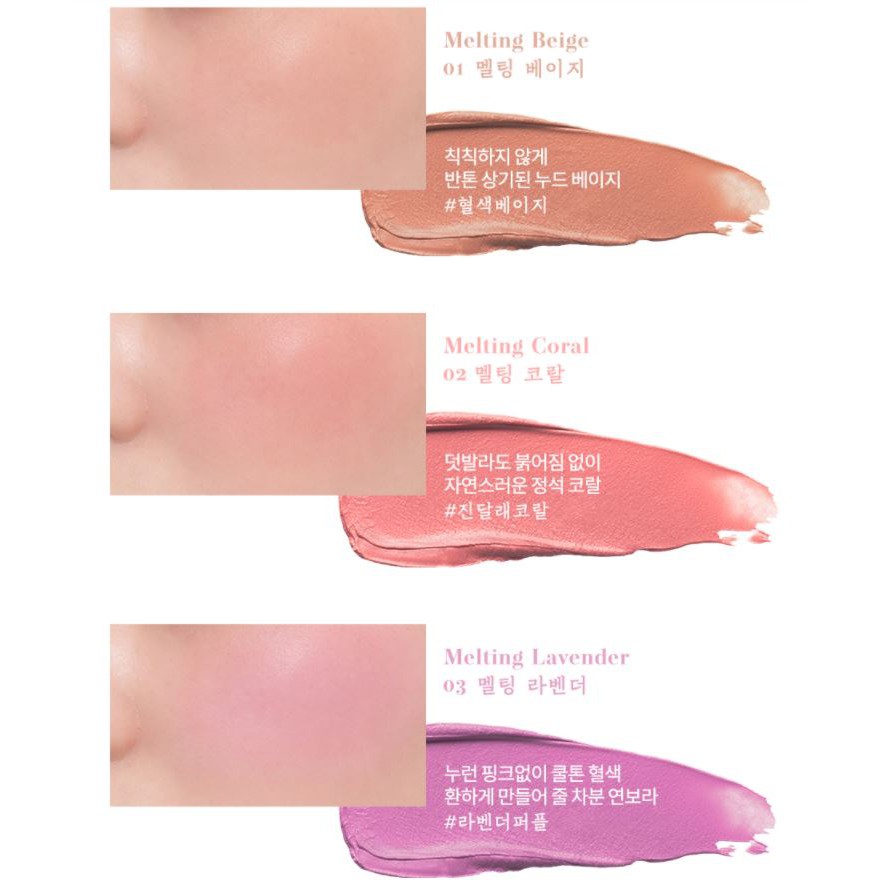 [HANBOK PROJECT] Má Hồng Dạng Kem Mềm Mịn, Lâu Trôi Romand See-Through Melting Cheek 3.5g