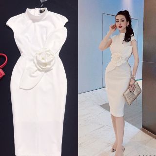Đầm thiết kế phối hoa to sang chảnh