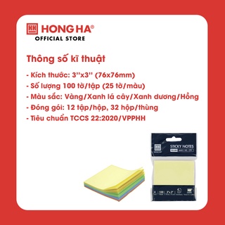 Giấy ghi chú note 4 màu Hồng Hà - 6682