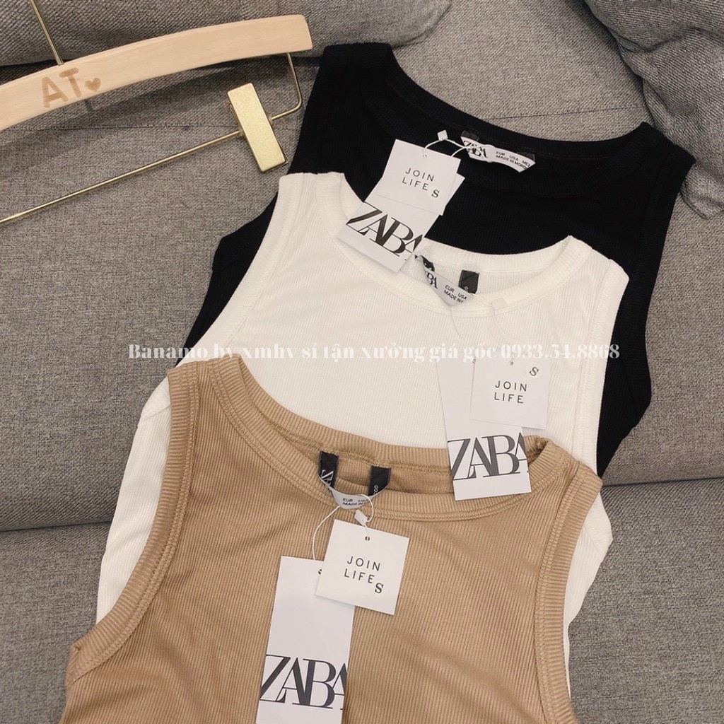 Áo nữ croptop 3 lỗ bozip co giãn 4 chiều phong cách sexy siêu đẹp thời trang Banamo Fashion áo 3 lỗ 3129