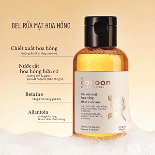 Gel rửa mặt hoa hồng cocoon 140ml