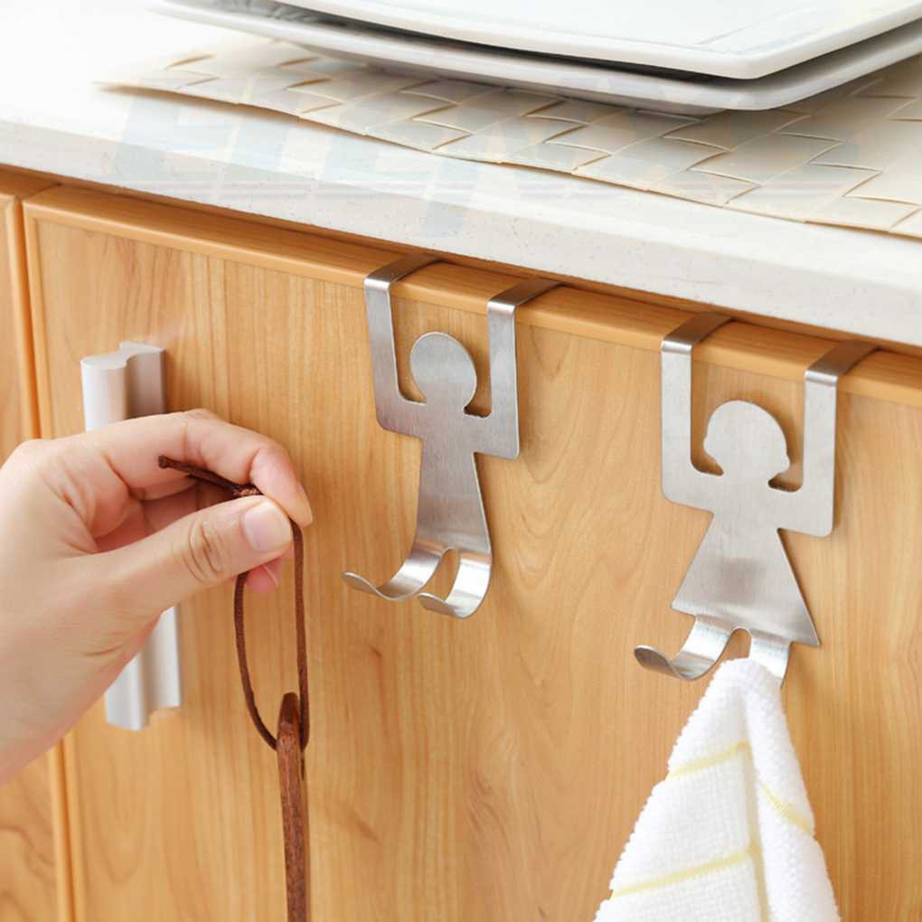 Set 2 Móc Treo Quần Áo Hình Người Bằng Thép Không Gỉ