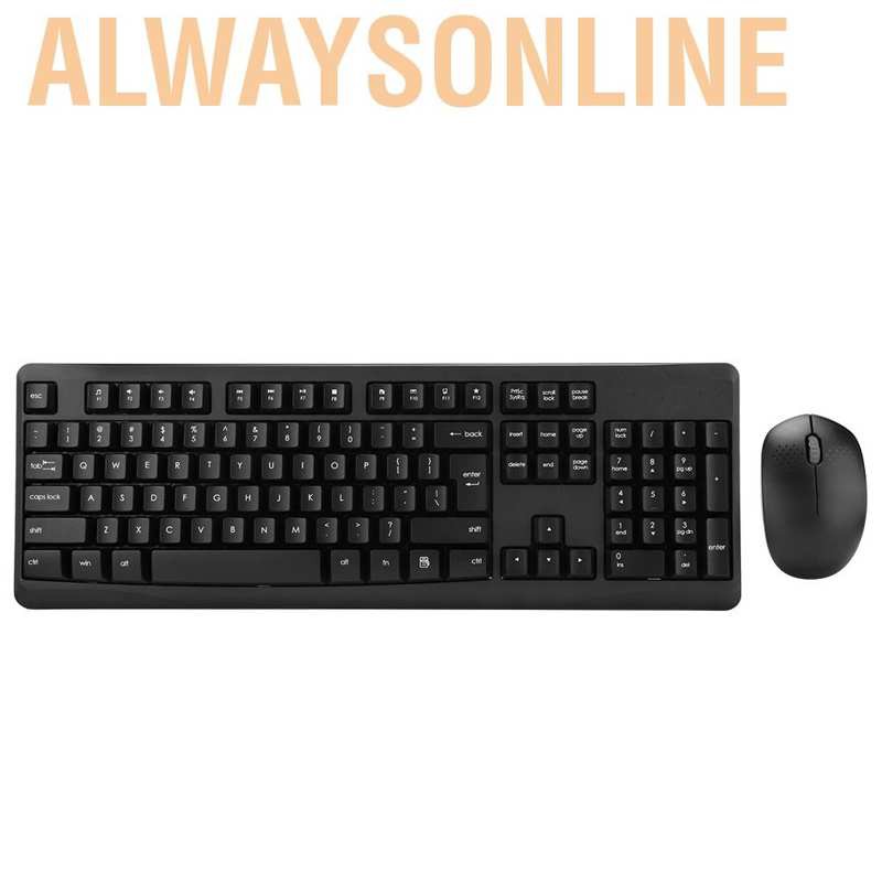 Alwaysonline Ik7600 2.4G Silent Bluetooth Wireless Keyboard Mouse Set 104 Keys for Win7/8/10