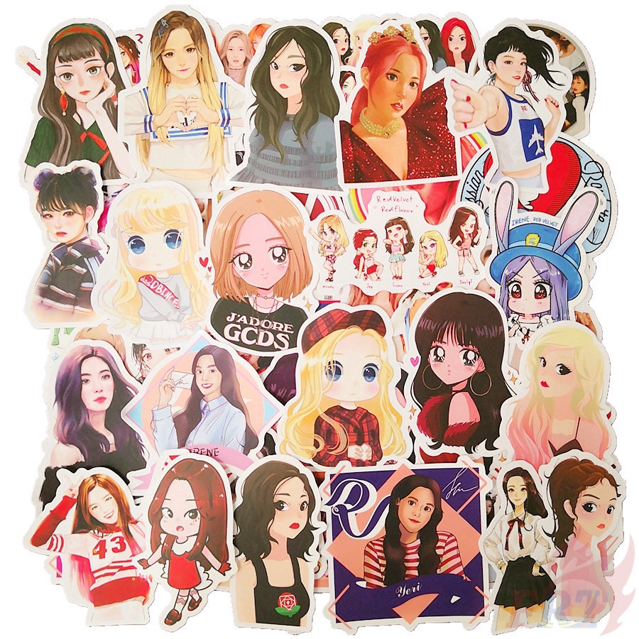 ❉ Red Velvet Series 01 - KPOP Girls Group Irene SeulGi Wendy Joy Yeri Stickers ❉ 50Pcs/Set Superstar Supergirl DIY Fashion Luggage Laptop Skateboard Decals Doodle Stickers