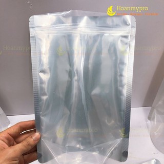Túi zip bạc đựng thực phẩm 1kg túi zipper đáy đứng 1 mặt bạc dày đẹp BaoBiHoanMypro