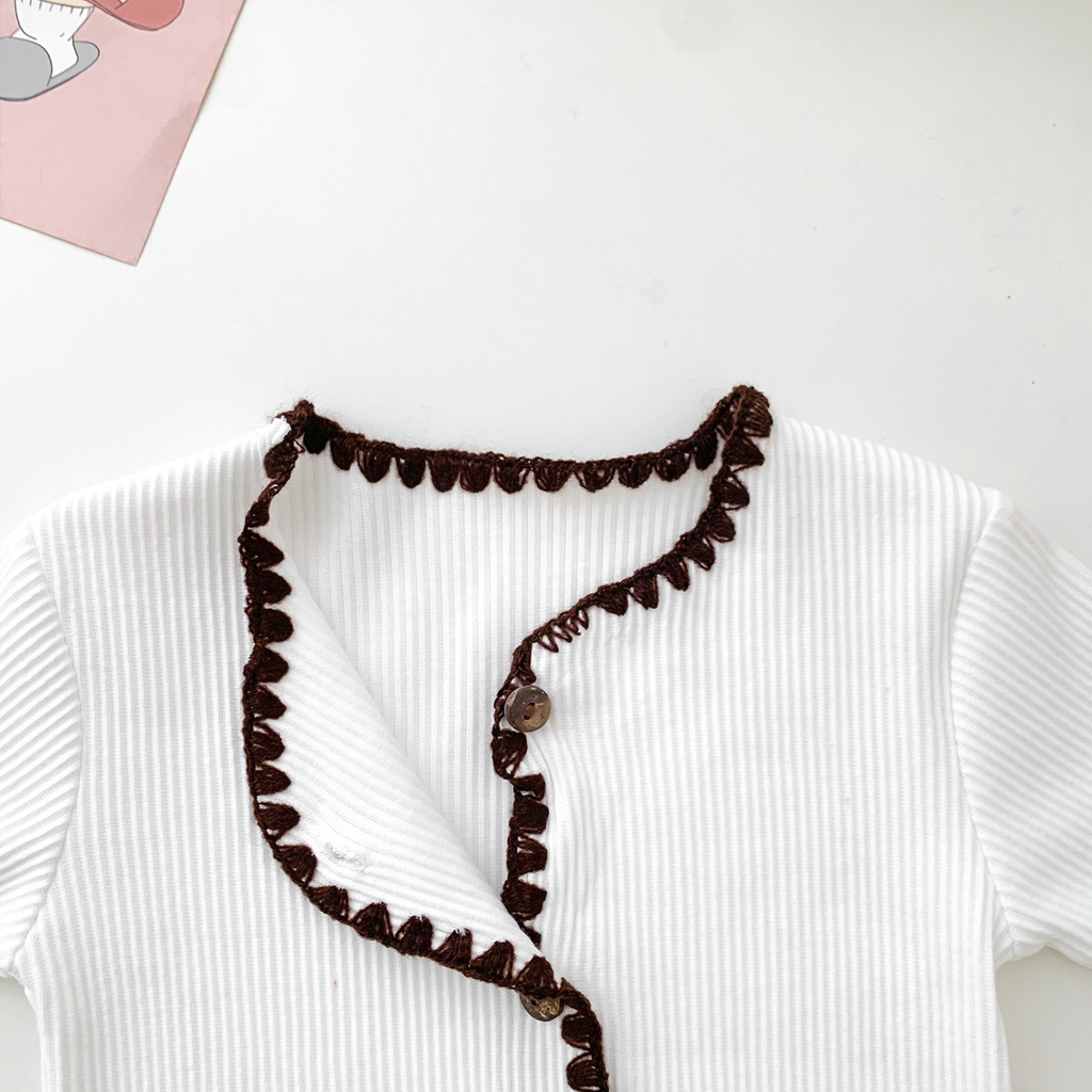 Bộ đồ ngủ liền thân tay dài cài nút thời trang mùa thu cho bé