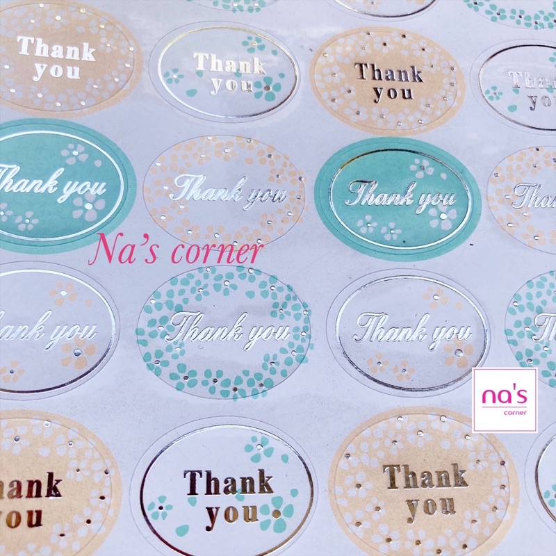 Set 24 miếng dán chữ thank you cảm ơn - dùng để trang trí thủ công, niêm phong, đóng gói hàng