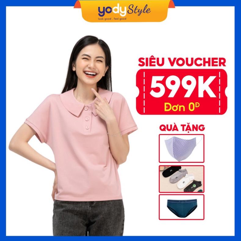 Áo polo nữ cổ sen YODY thêu chữ cao cấp, áo thun mắt chim bền đẹp - APN3732 !