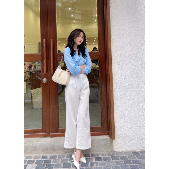 [6SIX Closet] Quần suông nữ khoá cạnh, quần culottes nữ ống rộng