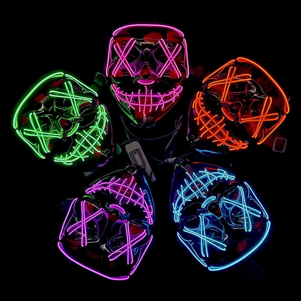 Mặt Nạ Chữ V Có Đèn LED Phát Sáng Phong Cách Mới Dùng Trong Tiệc Disco