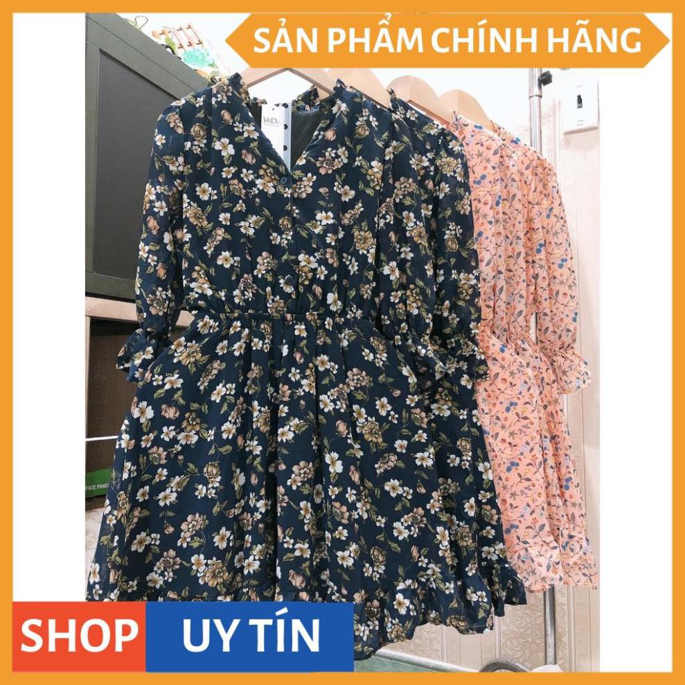 Đầm suông cổ trụ bèo eo nhúng - vải siêu đẹp (em không có hoa giống nên làm hoa tương tự như hình chụp ạ) VADA - D666 | BigBuy360 - bigbuy360.vn