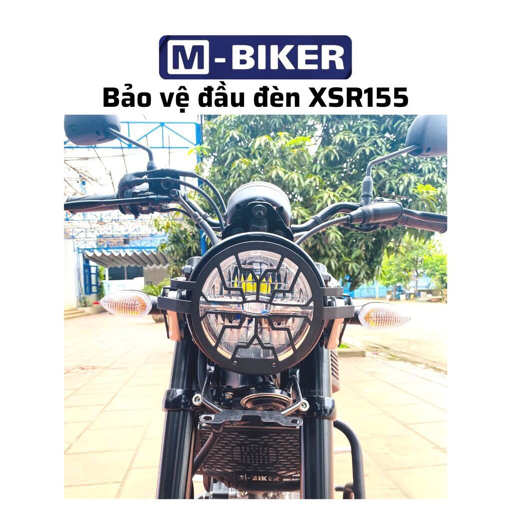 Bảo vệ đầu đèn cho yamaha xsr155, che đầu đèn yamaha xsr155, sơn tĩnh điện màu đen chính hãng Mbiker