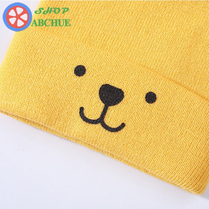 Mũ len dệt kim giữ ấm trong mùa đông thiết kế kiểu dáng hình động vật dễ thương dành cho em bé