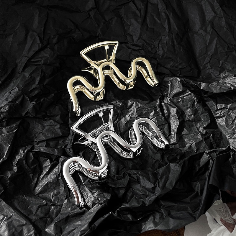 Kẹp Tóc Kim Loại Bóng Thời Trang Hàn Quốc Cá Tính Cho Nữ