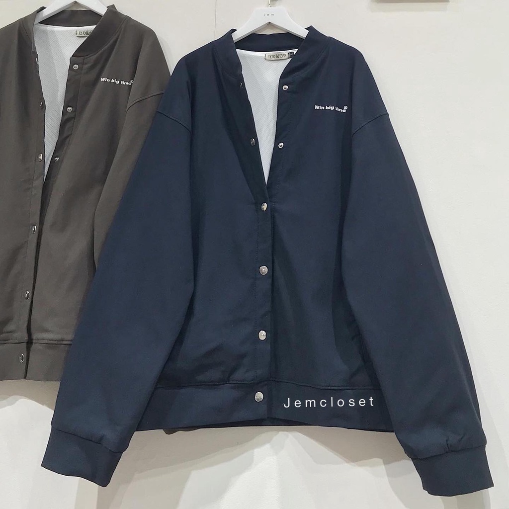 Áo Jacket Nữ Cổ Tròn Form Rộng Unisex Áo Khoác Ngoài Thiết Kế Basic Phù Hợp Đi Học Đi Chơi 1752
